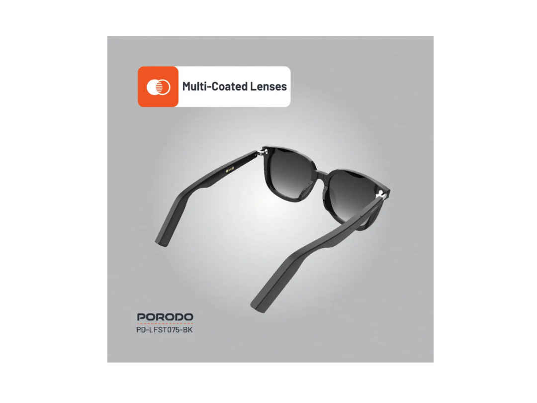 Porodo Polarized Sunglasses with Bluetooth Speaker – Black Porodo Polarized Sunglasses with Bluetooth Speaker – Black